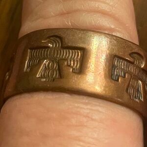 Vintage Solid Copper Thunderbird Ring